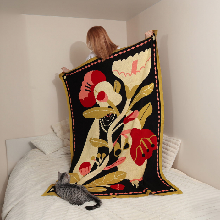 Midnight Poppy Throw